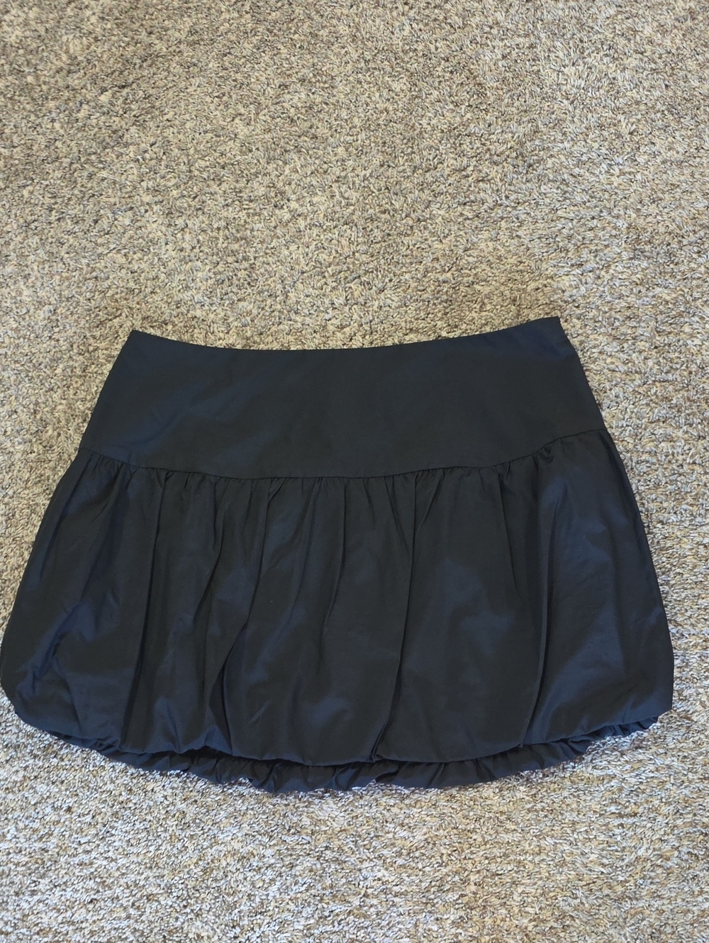 Wayf Black Bubble Hem Mini Skirt
